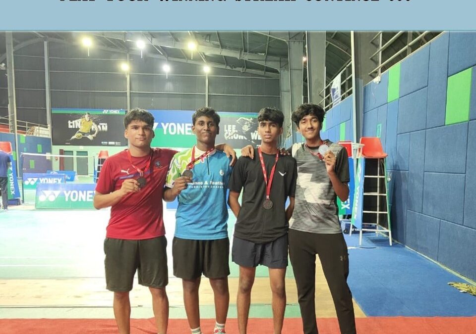 OUR BADMINTON CHAMPIONS TRIUMPHED WITH THEIR SPECTACULARLY SMASHING PERFORMANCE
